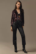 Load image into Gallery viewer, The Keira Collared Button-Front Blouse by Pilcro: Long-Sleeve Velvet Edition