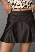 Load image into Gallery viewer, Pilcro Faux Leather Flounce Mini Skirt