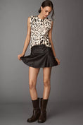 Load image into Gallery viewer, Pilcro Faux Leather Flounce Mini Skirt