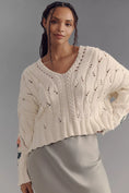 Load image into Gallery viewer, Pilcro Oversized Embroidered Cable-Knit Sweater