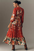 Load image into Gallery viewer, Farm Rio Long-Sleeve Floral Wrap Midi Dress