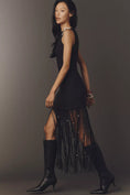 Load image into Gallery viewer, En Saison Leah Fringe-Hem Pearled Mini Dress