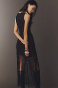 Load image into Gallery viewer, En Saison Leah Fringe-Hem Pearled Mini Dress