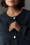 Load image into Gallery viewer, The Cora Patch Pocket Jacket by Maeve: Sparkle Denim Edition