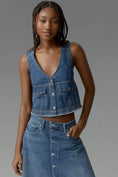 Load image into Gallery viewer, Pilcro Coastal Cutoff V-Neck Denim Top