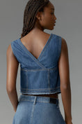 Load image into Gallery viewer, Pilcro Coastal Cutoff V-Neck Denim Top