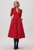 Load image into Gallery viewer, Maeve Long-Sleeve Twofer Cardigan Midi Dress