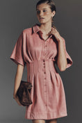 Load image into Gallery viewer, The Tobie Faux-Suede Mini Shirt Dress by Exquise