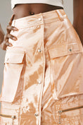 Load image into Gallery viewer, Let Me Be Metallic Cargo Maxi Skirt