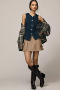Load image into Gallery viewer, Maeve Crew-Neck Denim Vest
