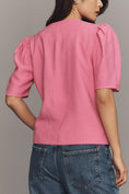 Load image into Gallery viewer, Maeve Puff-Sleeve Button-Front Top