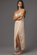 Load image into Gallery viewer, En Elly Sleeveless V-Neck Lace Sequin Slip Midi Dress