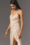 Load image into Gallery viewer, En Elly Sleeveless V-Neck Lace Sequin Slip Midi Dress