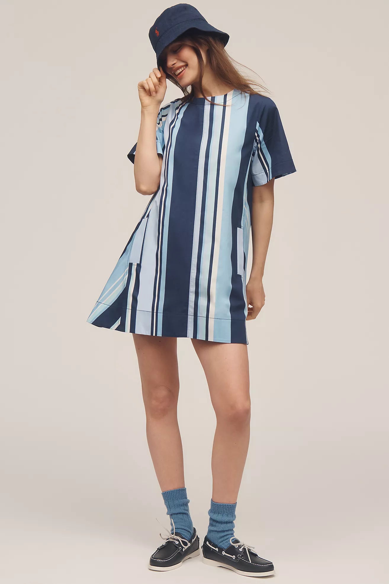The Emmy Short-Sleeve Swing Mini Dress by Maeve  katie + hubbell