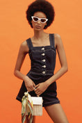 Load image into Gallery viewer, The Portside Button-Front Romper by Maeve: Denim Edition