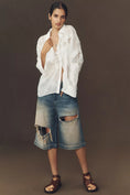 Load image into Gallery viewer, Pilcro Destroyed Knee-Length Washed Denim Shorts
