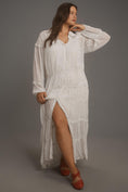 Load image into Gallery viewer, By Anthropologie Long-Sleeve Smocked Tiered Maxi Dress