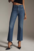 Load image into Gallery viewer, MOTHER The Kick It Flood High-Rise Straight-Leg Ankle Jeans