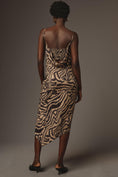 Load image into Gallery viewer, By Anthropologie Sleeveless Draped-Back Asymmetrical Slip Midi Dress
