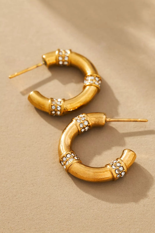 Glitz Tube Hoop Earrings