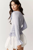 Load image into Gallery viewer, Maeve Long-Sleeve Scoop-Neck Ruched Top