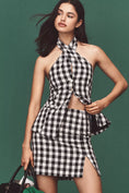 Load image into Gallery viewer, Maeve Linen-Blend Gingham Mini Skirt