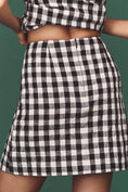 Load image into Gallery viewer, Maeve Linen-Blend Gingham Mini Skirt