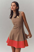 Load image into Gallery viewer, Maeve Faux Leather Mock-Neck Mini Dress