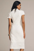 Load image into Gallery viewer, By Anthropologie Short-Sleeve Collared Textured Midi Shirt Dress