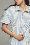 Load image into Gallery viewer, By Anthropologie Puff-Sleeve Mini Shirt Dress