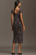 Load image into Gallery viewer, Maeve Puff-Sleeve Square-Neck Mesh Midi Dress