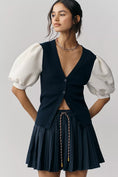 Load image into Gallery viewer, Maeve Puffed Short-Sleeve V-Neck Cardigan Sweater