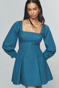 Load image into Gallery viewer, By Anthropologie Long-Sleeve Square-Neck Poplin Mini Dress