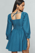 Load image into Gallery viewer, By Anthropologie Long-Sleeve Square-Neck Poplin Mini Dress