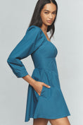 Load image into Gallery viewer, By Anthropologie Long-Sleeve Square-Neck Poplin Mini Dress