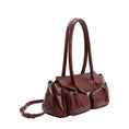 Load image into Gallery viewer, Ruthie Burgundy Recycled Vegan Leather Shoulder Bag