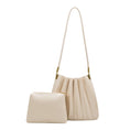 Load image into Gallery viewer, Carrie Ivory Pleated Vegan Shoulder Bag