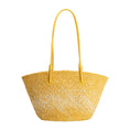 Load image into Gallery viewer, Sunset Yellow Straw Tote Bag