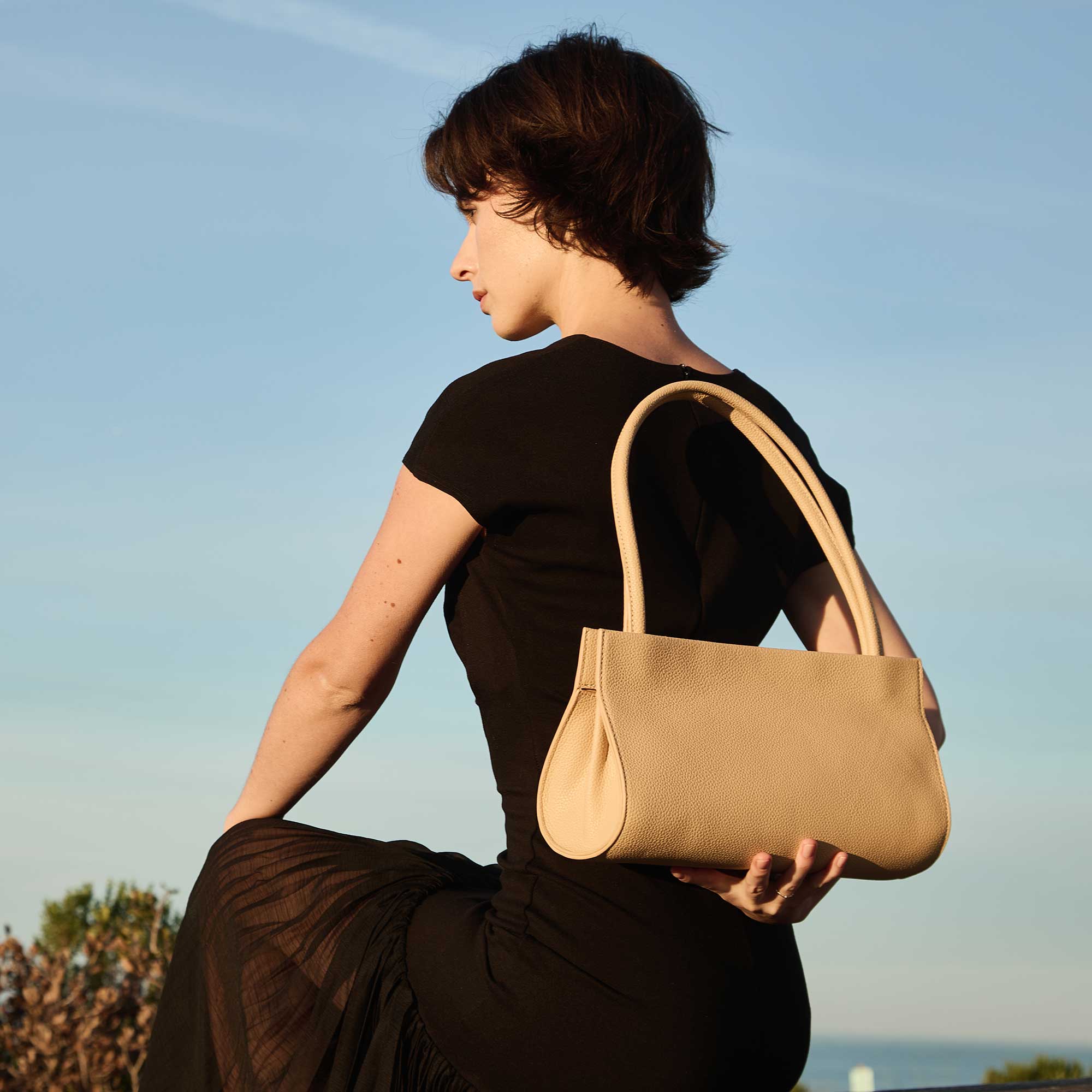 Ryleigh Yellow Recycled Vegan Leather Shoulder Bag