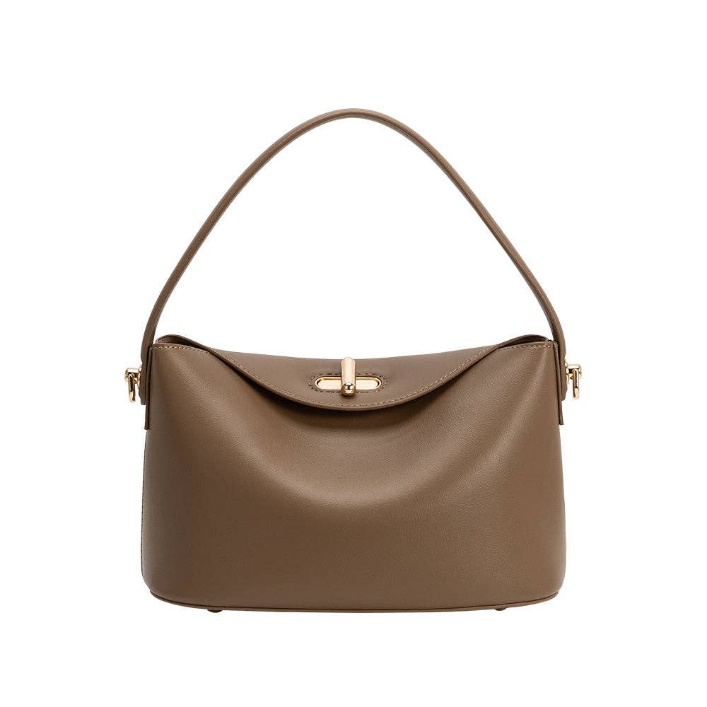 Melie Bianco Lana Taupe Vegan Leather Crossbody