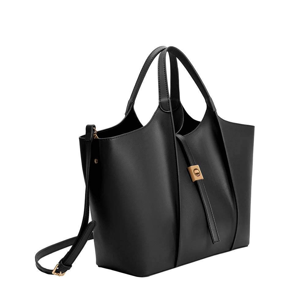 Malia Black Recycled Vegan Tote Bag