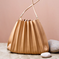 Load image into Gallery viewer, Carrie Taupe Pleated Vegan Shoulder Bag
