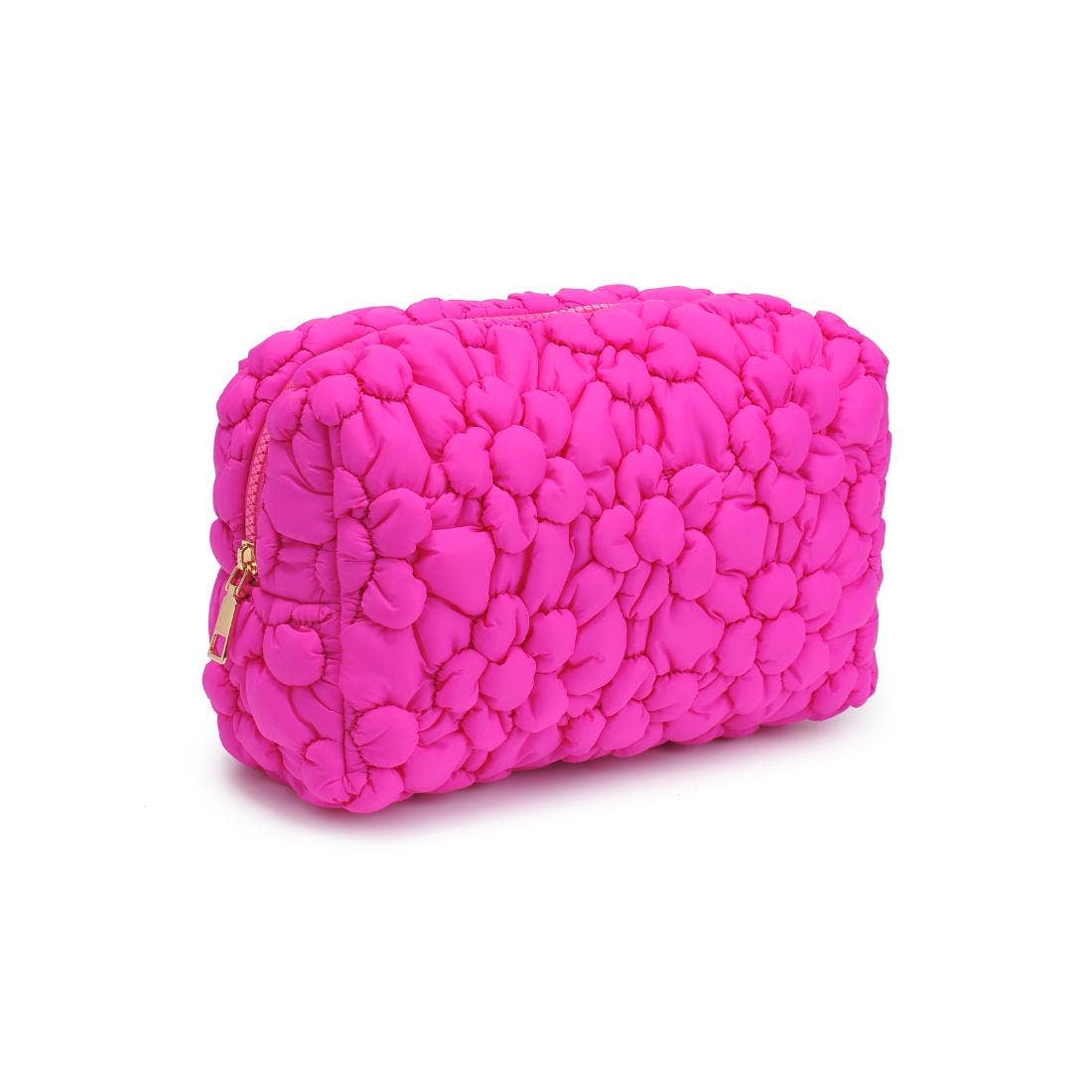 Flora Pop Nylon Cosmetic & Travel Organizer Pouch: Cream