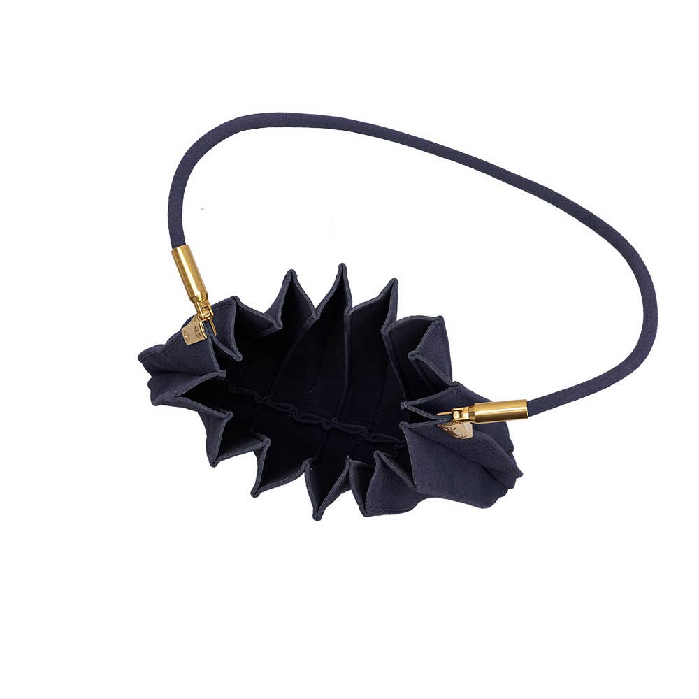 Melie Bianco Carrie Navy Vegan Suede Shoulder Bag