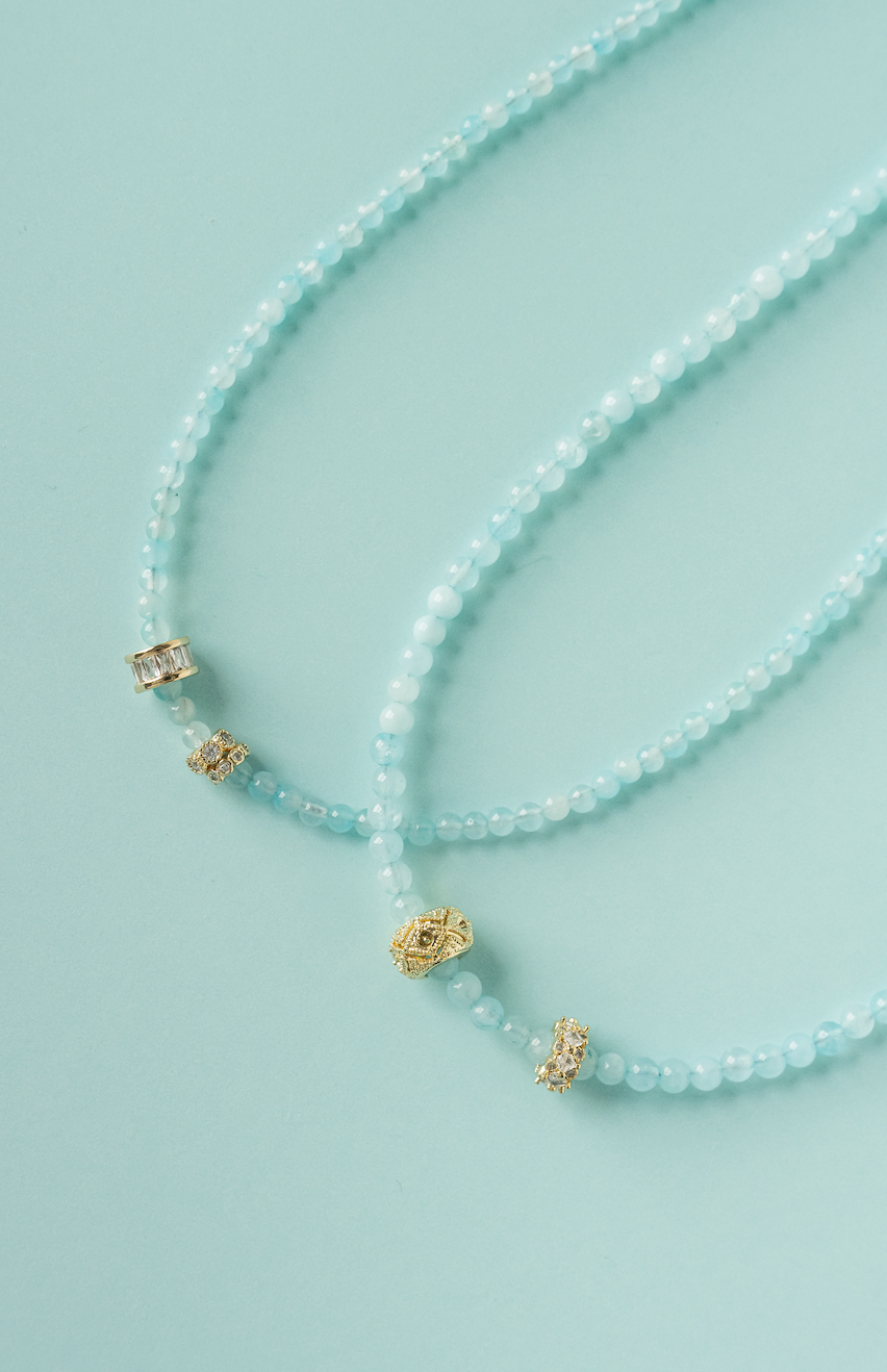 MacRae & Co Ann Trio Necklace: Aqua