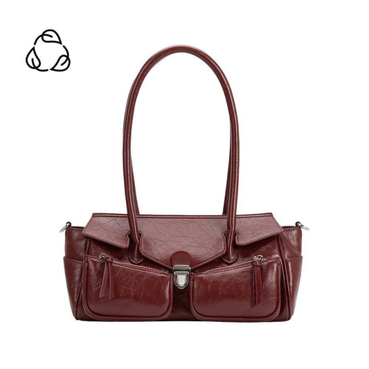 Ruthie Burgundy Recycled Vegan Leather Shoulder Bag