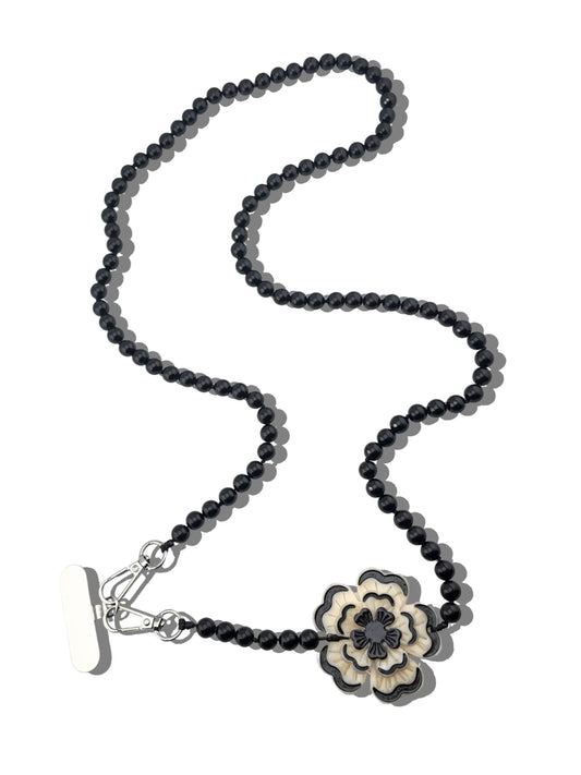 Hand-painted Dianthus Crossbody Phone Chain
