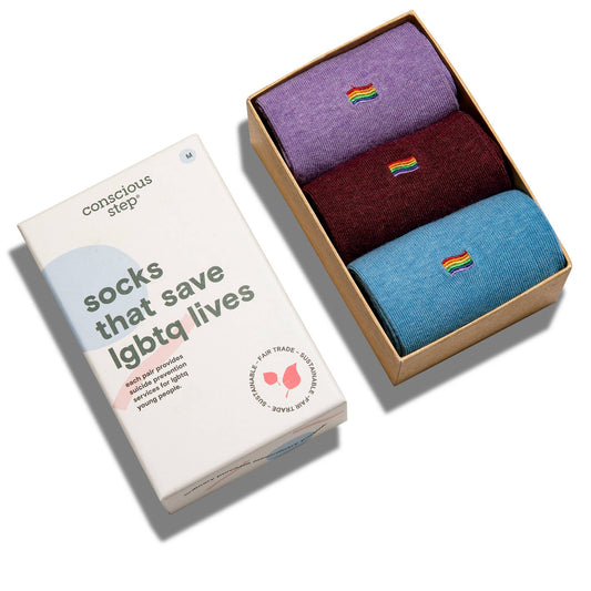 Boxed Set Socks that Save LGBTQ Lives: Small