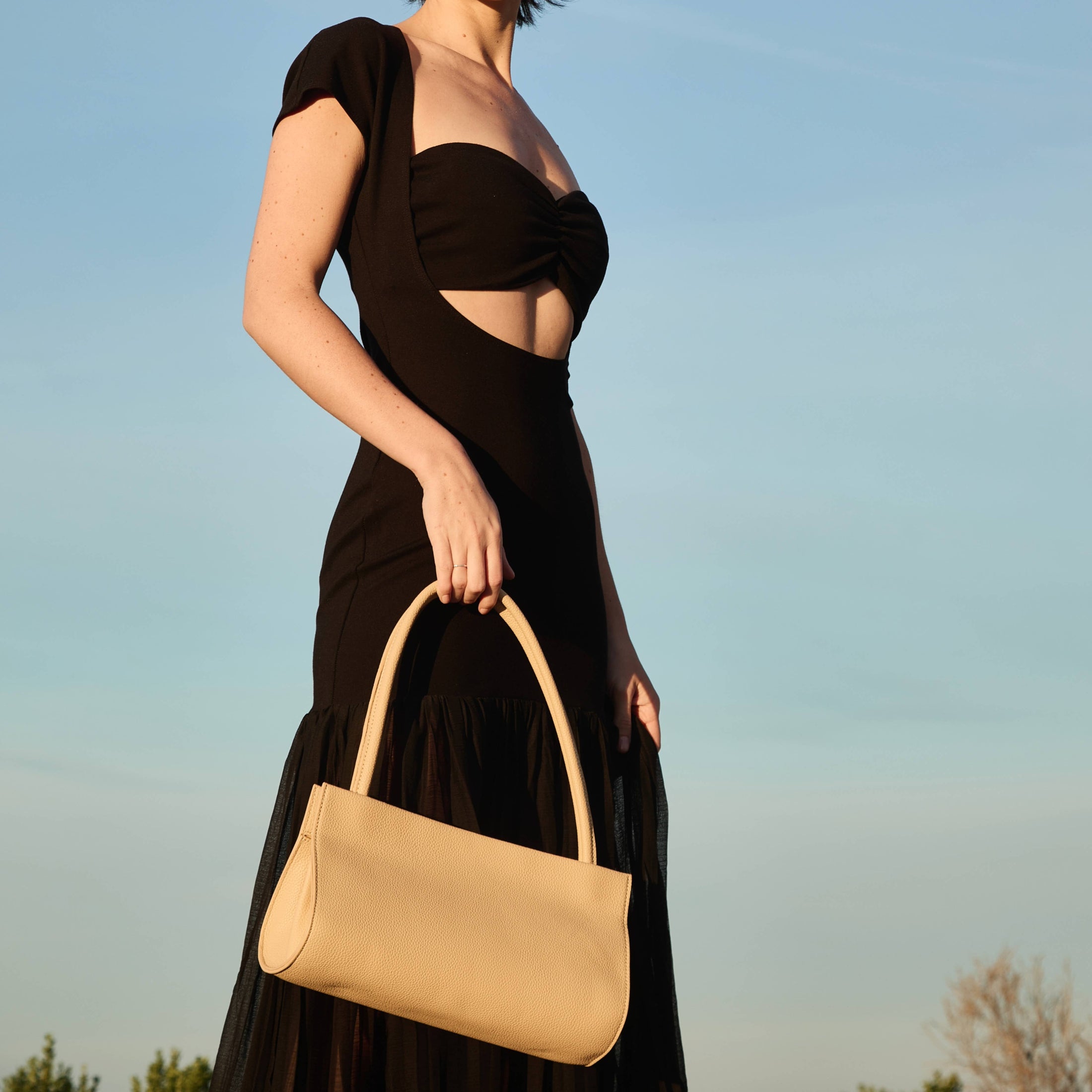 Ryleigh Yellow Recycled Vegan Leather Shoulder Bag