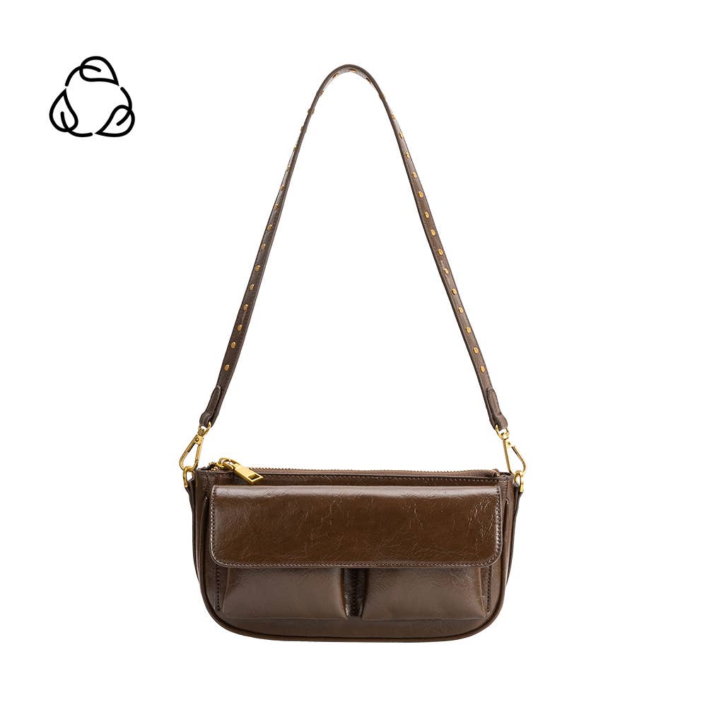 Aria Espresso Recycled Vegan Shoulder Bag